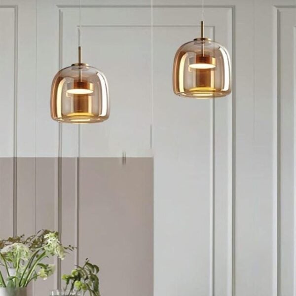 Suspension en verre design nordique
