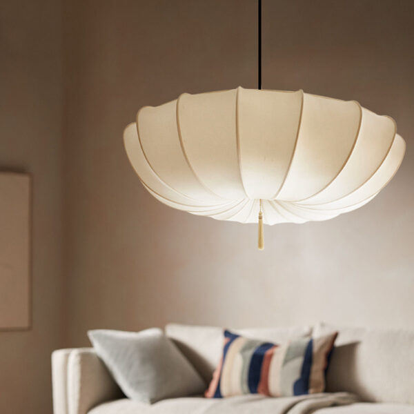 Suspension LED en tissu style japonais minimaliste