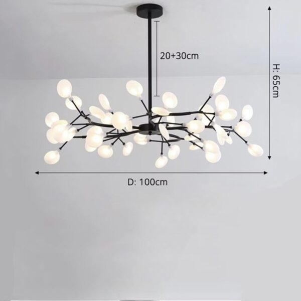 suspension LED design nordique avec effet luciole