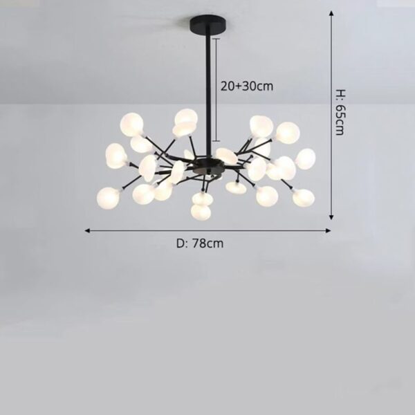 suspension LED design nordique avec effet luciole