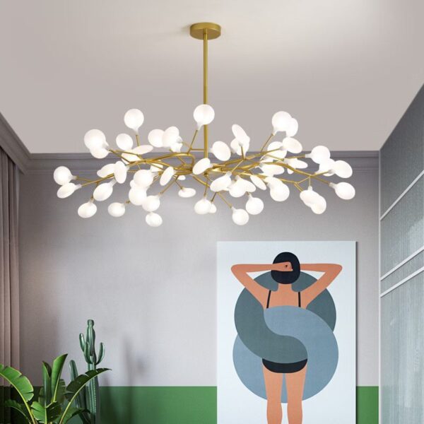 suspension LED design nordique avec effet luciole
