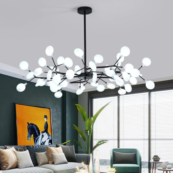 suspension LED design nordique avec effet luciole