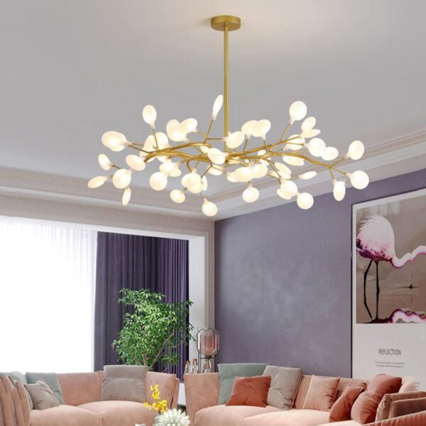 suspension LED design nordique avec effet luciole