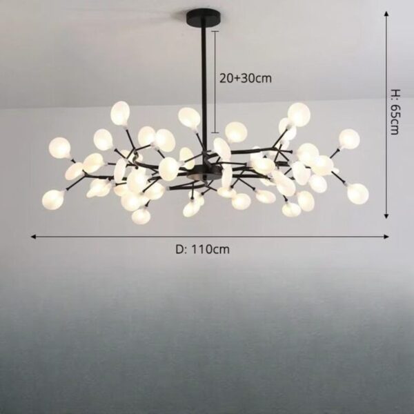 suspension LED design nordique avec effet luciole