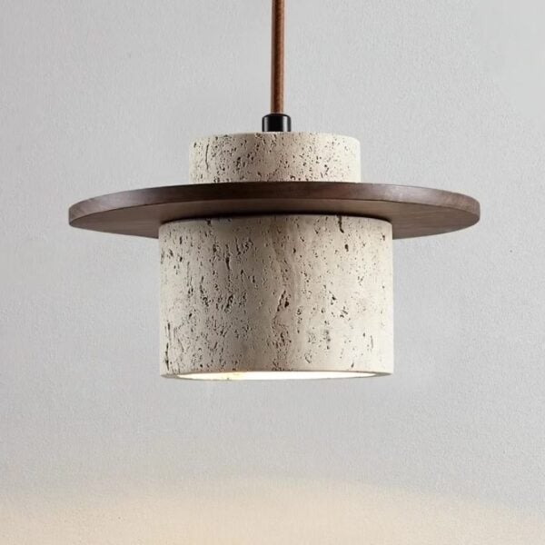suspension LED vintage en pierre naturelle