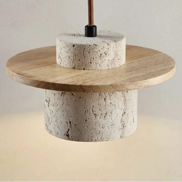 suspension LED vintage en pierre naturelle