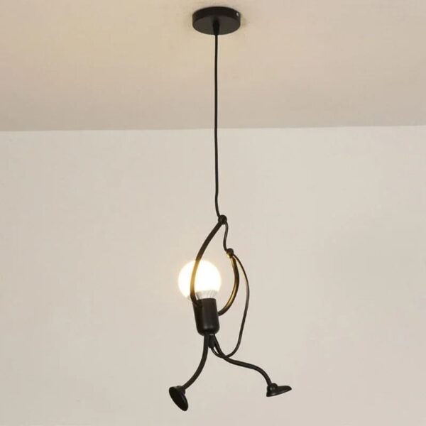 Suspension LED design petit homme en fer