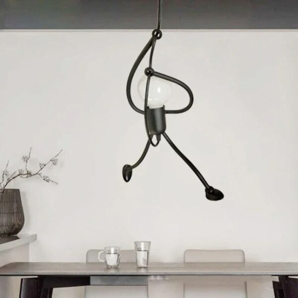 Suspension LED design petit homme en fer
