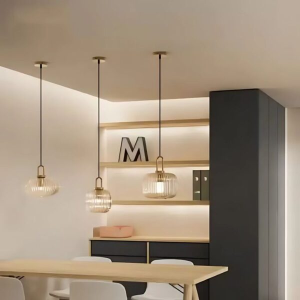 Suspension LED minimaliste en verre style nordique