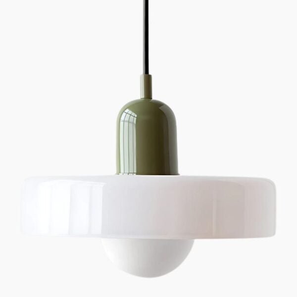 Suspension LED verre vert style rétro nordique