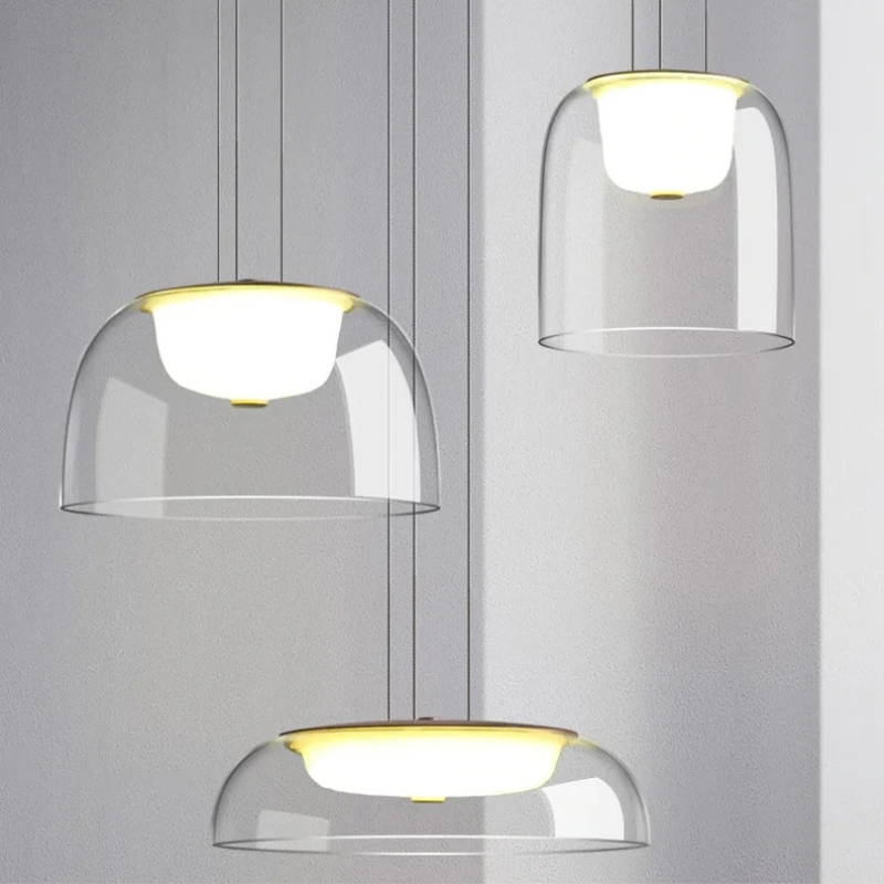 Plafonnier suspendu moderne nordique en verre transparent – Image 4