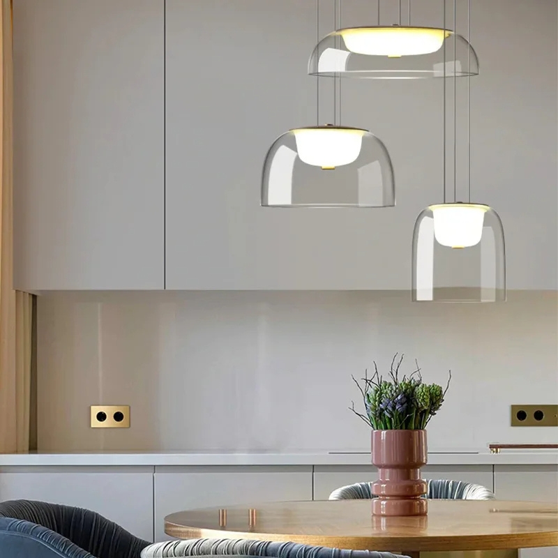 Plafonnier suspendu moderne nordique en verre transparent – Image 5