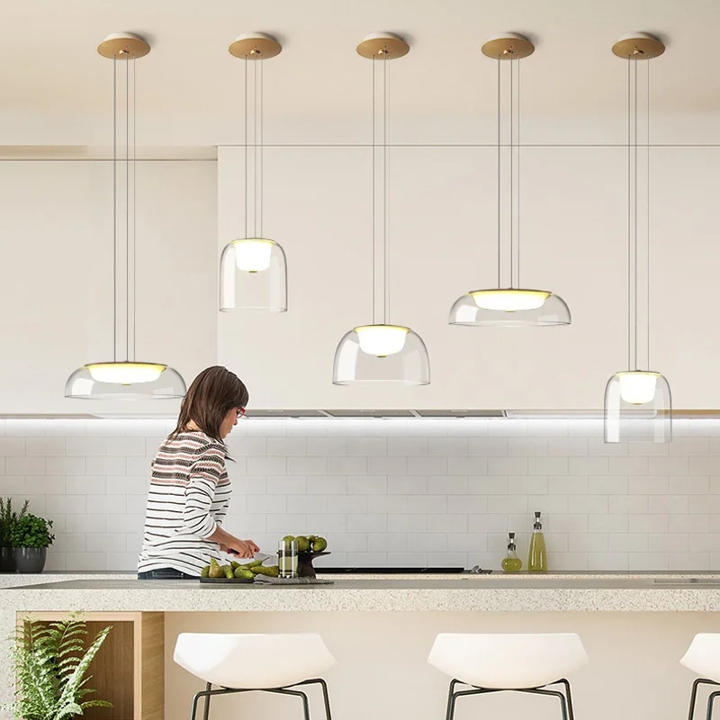 Plafonnier suspendu moderne nordique en verre transparent – Image 3