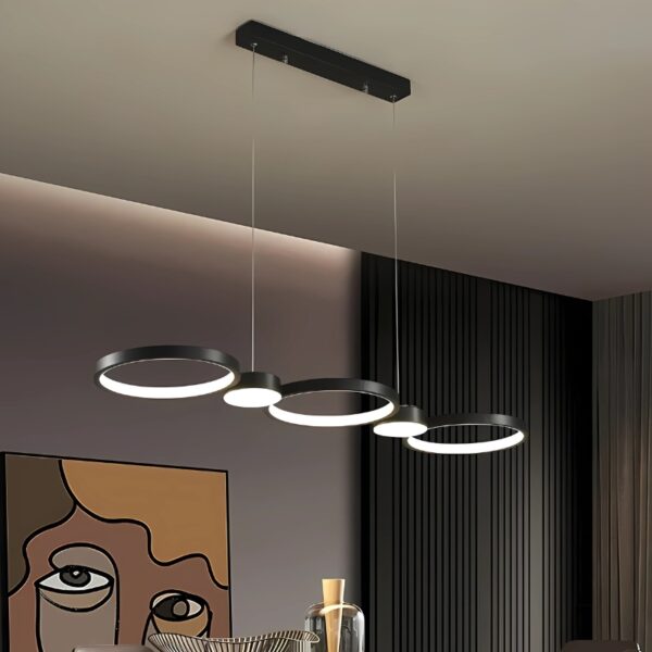 Plafonnier LED suspendu à anneaux minimalistes