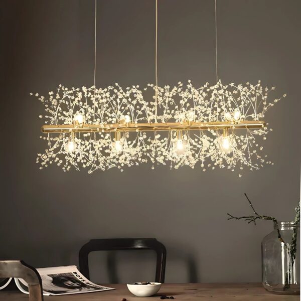 Plafonnier LED suspendu en cristal au design nordique moderne