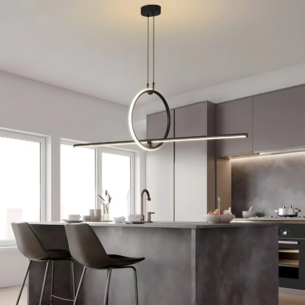 Plafonnier LED suspendu linéaire minimaliste avec structure circulaire