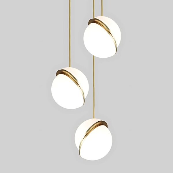 Plafonnier suspendu en forme de boule d'or au style nordique-6