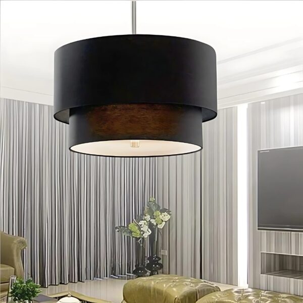 Plafonnier à abat-jour superposé au design contemporain