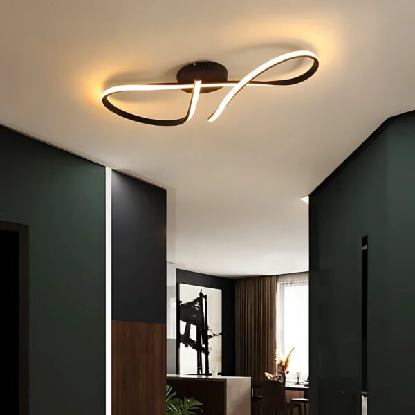 Plafonnier moderne ondulé au design organique torsadée
