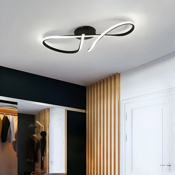 Plafonnier moderne ondulé au design organique torsadée