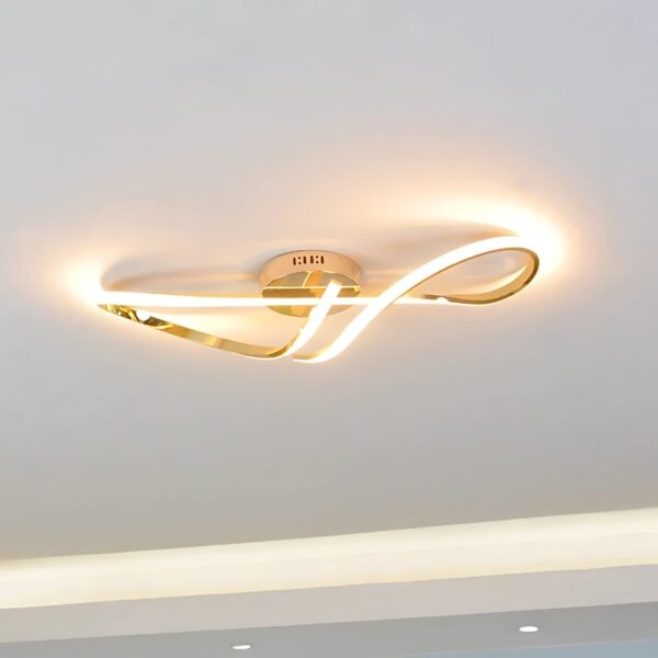 Plafonnier moderne ondulé au design organique torsadée