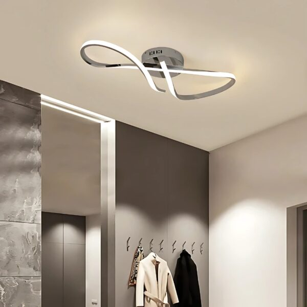 Plafonnier moderne ondulé au design organique torsadée